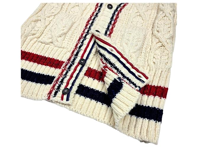 Thom Browne Zopfstrick-Cardigan Weiß - Ansicht 5
