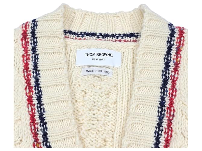 Thom Browne Zopfstrick-Cardigan Weiß - Ansicht 6