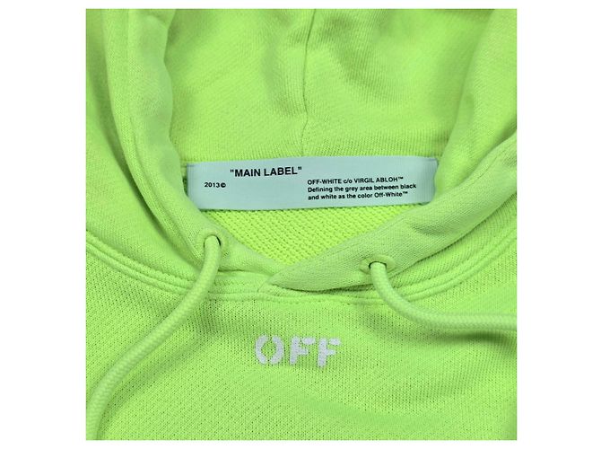 Off White Neon Diagonal Arrow Hoodie Grün - Ansicht 4