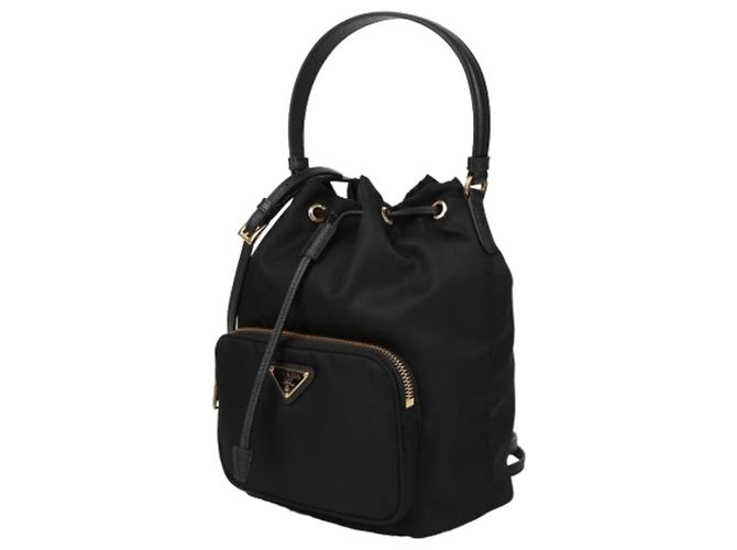Prada Bolso bucket Duet de nylon Negro - vista 3