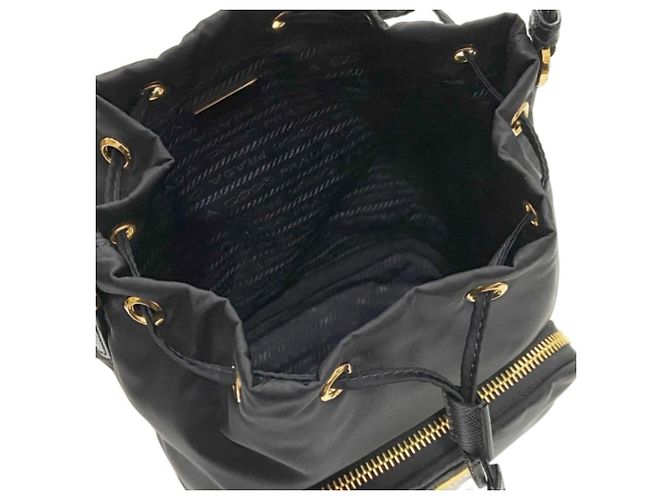 Prada Bolso bucket Duet de nylon Negro - vista 6