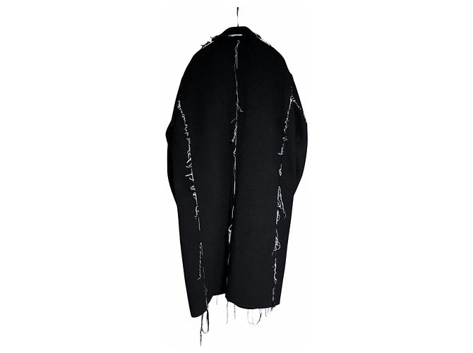 Day Balenciaga Oversized-Mantel mit unfertigem Rand Schwarz - Ansicht 2