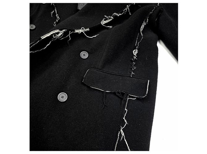 Day Balenciaga Oversized-Mantel mit unfertigem Rand Schwarz - Ansicht 3