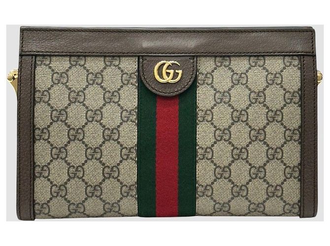 Gucci Borsa a tracolla Ophidia GG Piccola Marrone - vista 2