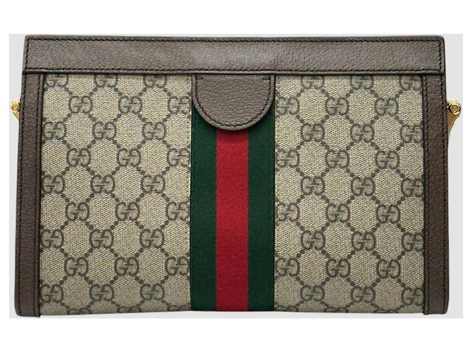 Gucci Borsa a tracolla Ophidia GG Piccola Marrone - vista 8