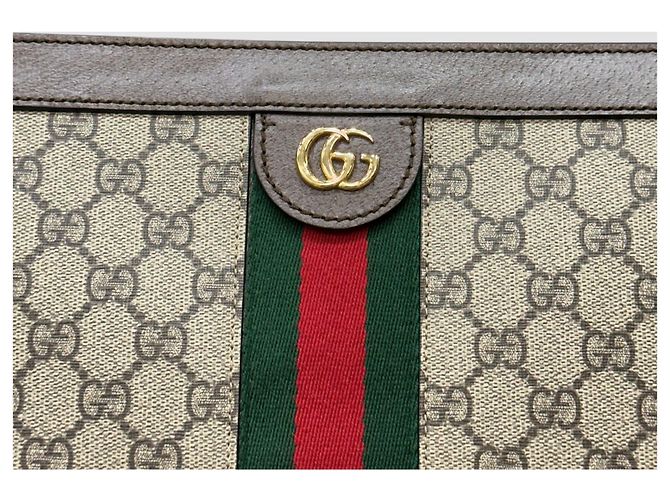 Gucci Borsa a tracolla Ophidia GG Piccola Marrone - vista 9