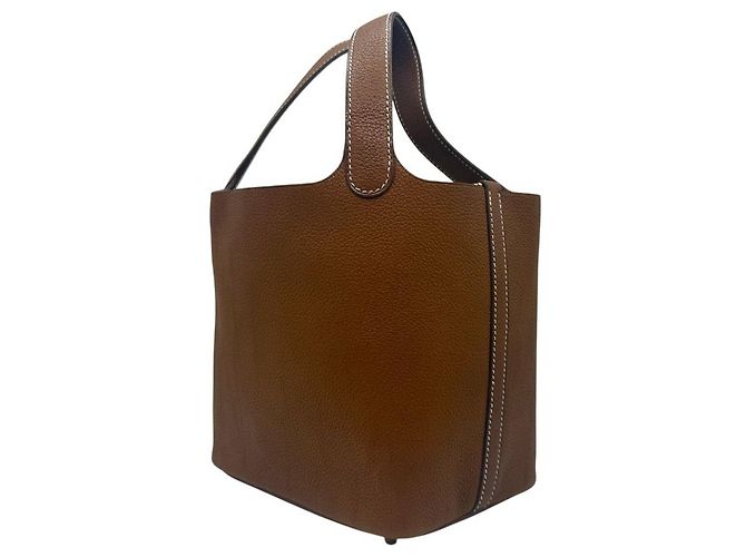 Hermès Picotin Lock Barenia Gold D'oro - vista 3
