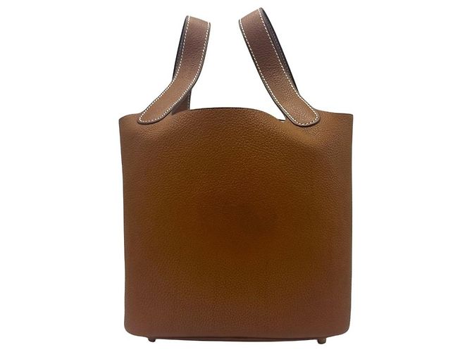 Hermès Picotin Lock Barenia Gold D'oro - vista 4