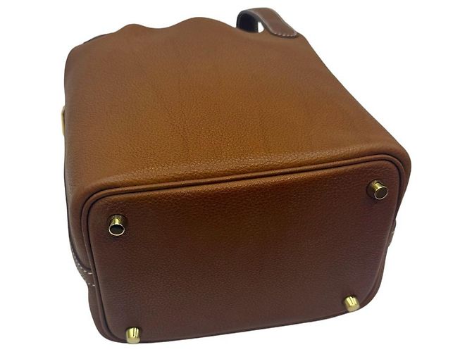 Hermès Picotin Lock Barenia Gold D'oro - vista 5