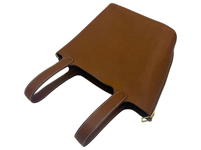 Hermès Picotin Lock Barenia Gold D'oro - vista 6