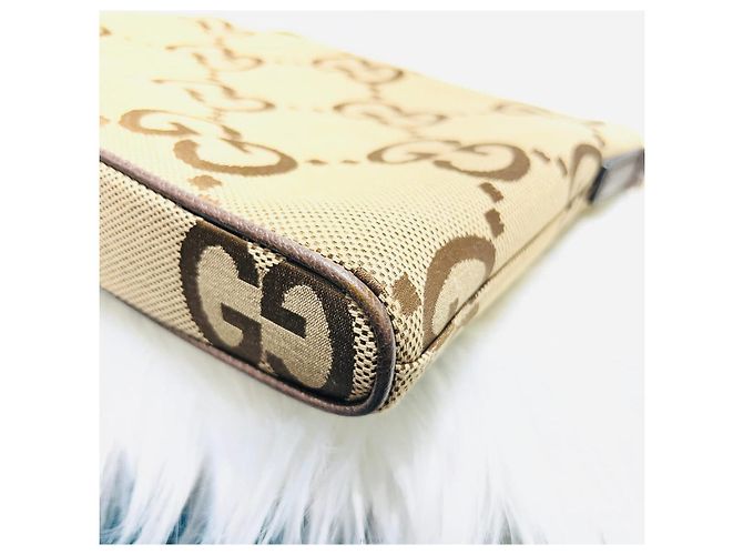 Gucci Borsa a tracolla GG Supreme Canvas Jumbo Messenger Marrone - vista 7
