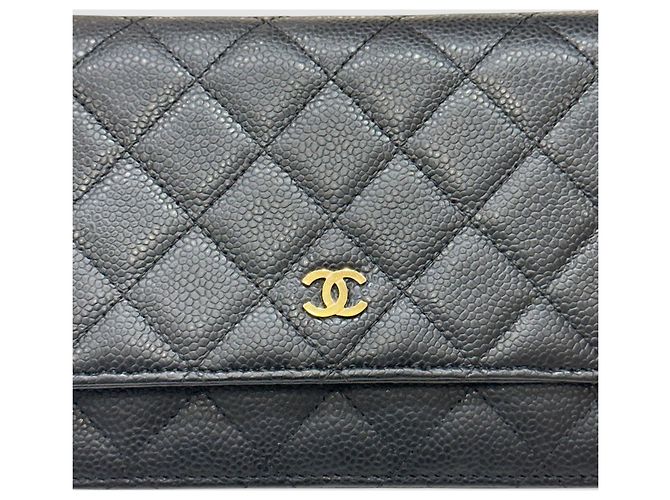 Chanel Borsa a tracolla WOC Classic Caviar Nera con finiture dorate Nero - vista 10