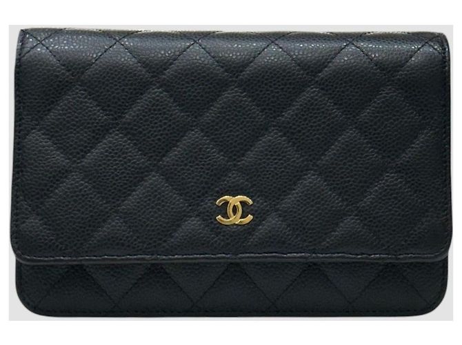 Chanel Borsa a tracolla WOC Classic Caviar Nera con finiture dorate Nero - vista 2