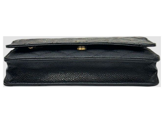 Chanel Borsa a tracolla WOC Classic Caviar Nera con finiture dorate Nero - vista 8