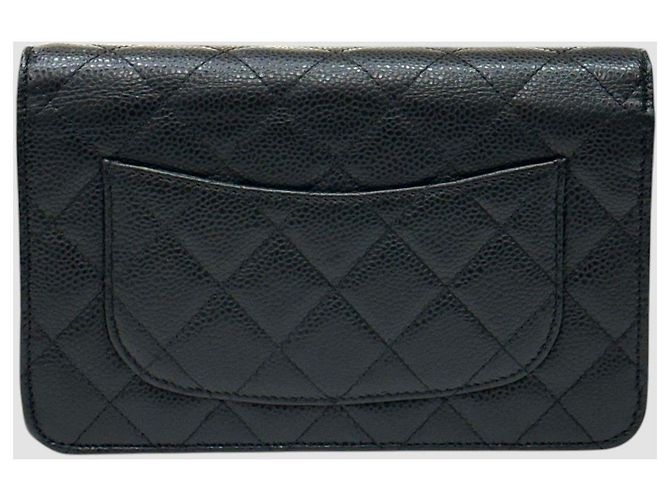 Chanel Borsa a tracolla WOC Classic Caviar Nera con finiture dorate Nero - vista 9