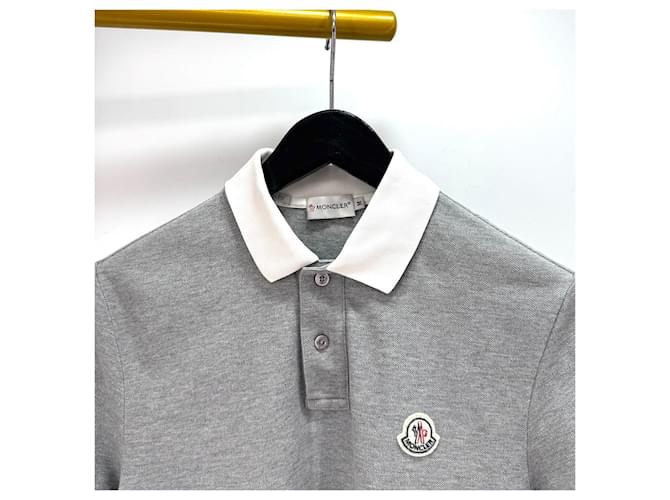Moncler Kurzarm-Poloshirt Grau Braun - Ansicht 5