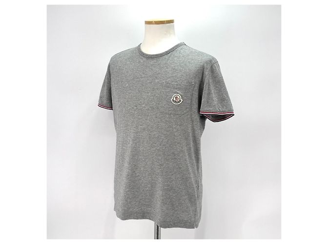 Moncler Kurzarm-T-Shirt mit Tasche Grau Braun - Ansicht 3