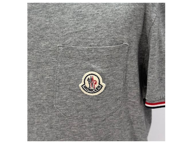 Moncler Kurzarm-T-Shirt mit Tasche Grau Braun - Ansicht 6
