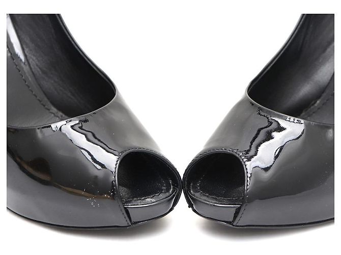 Louis Vuitton Patentleder-Sandaletten mit offener Spitze Schwarz - Ansicht 14