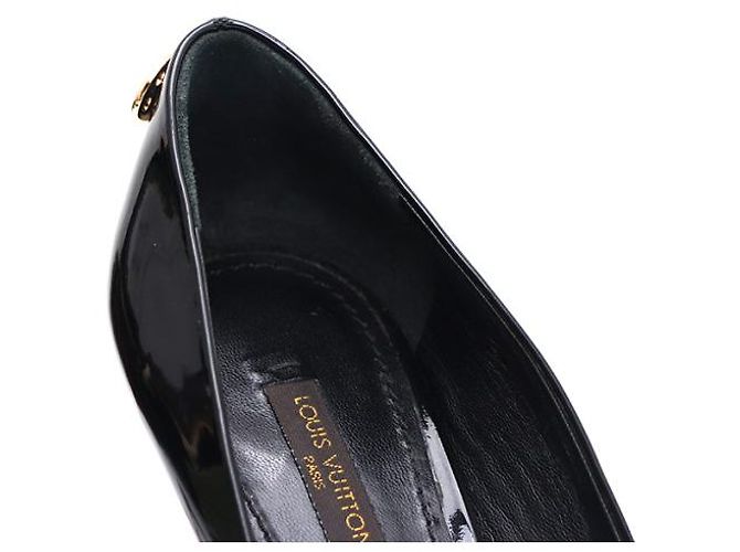 Louis Vuitton Patentleder-Sandaletten mit offener Spitze Schwarz - Ansicht 15