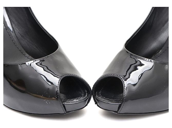 Louis Vuitton Patentleder-Sandaletten mit offener Spitze Schwarz - Ansicht 6