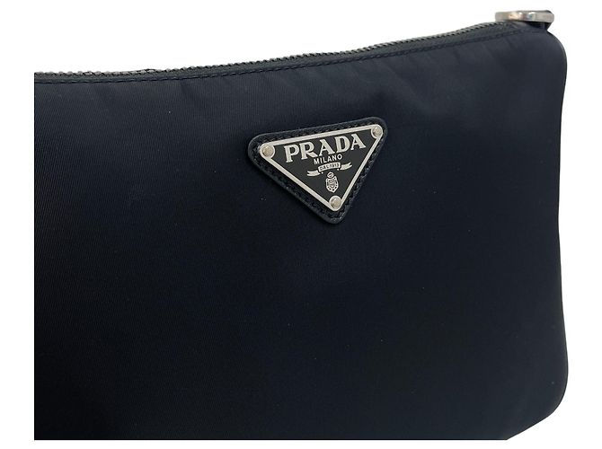 Prada Borsa a tracolla multi tasche in nylon Saffiano Nero - vista 4