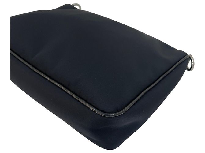 Prada Borsa a tracolla multi tasche in nylon Saffiano Nero - vista 6