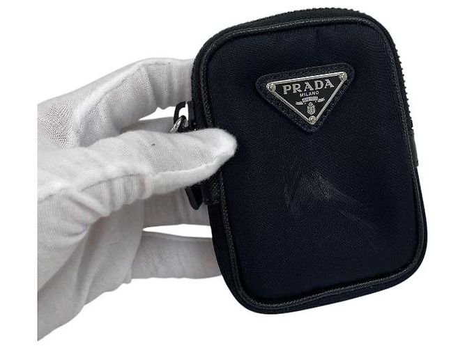 Prada Borsa a tracolla multi tasche in nylon Saffiano Nero - vista 8