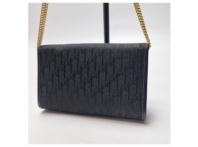 Dior Mini borsa a tracolla Oblique Gold Chain Black - vista 10