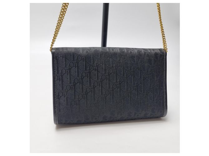 Dior Mini borsa a tracolla Oblique Gold Chain Black - vista 11