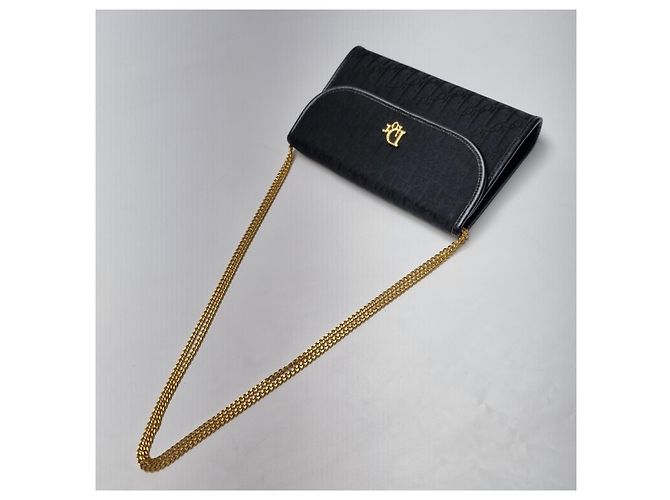 Dior Mini borsa a tracolla Oblique Gold Chain Black - vista 12