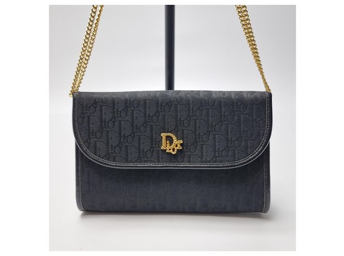 Dior Mini borsa a tracolla Oblique Gold Chain Black - vista 2
