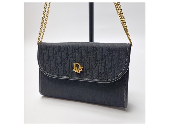 Dior Mini borsa a tracolla Oblique Gold Chain Black - vista 3