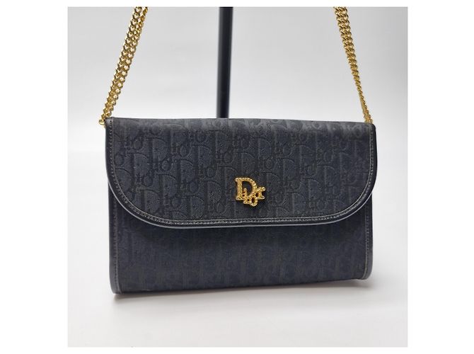Dior Mini borsa a tracolla Oblique Gold Chain Black - vista 4
