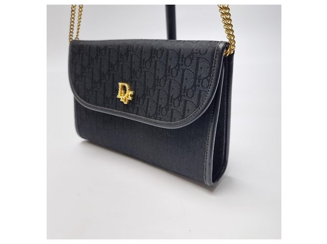 Dior Mini borsa a tracolla Oblique Gold Chain Black - vista 6
