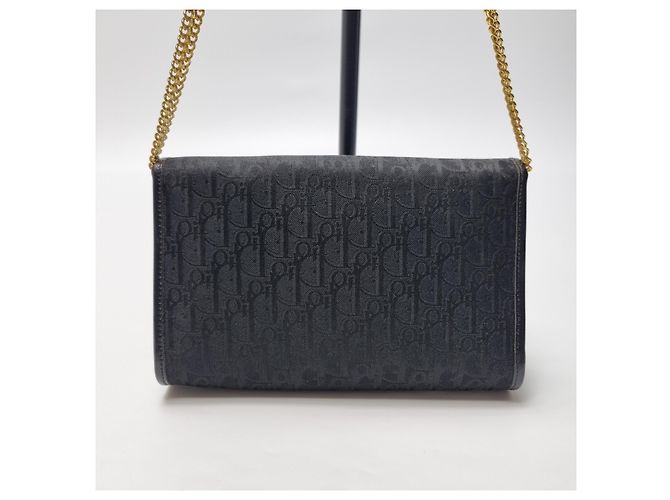 Dior Mini borsa a tracolla Oblique Gold Chain Black - vista 9