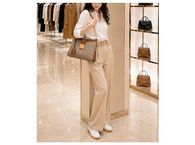 Gucci Padlock GG Medium Schultertasche Braun - Ansicht 8