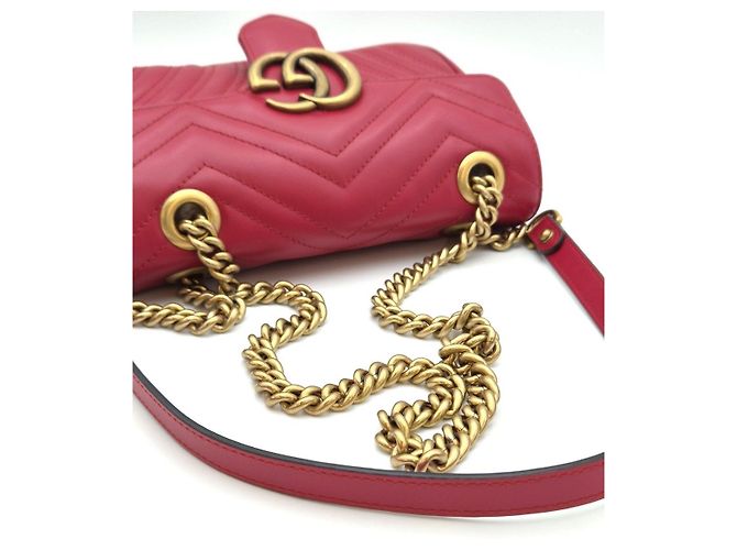 Gucci Mini Borsa a Spalla Trapuntata Rossa Rosso - vista 17