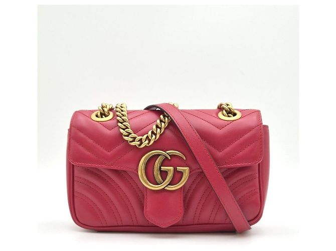 Gucci Mini Borsa a Spalla Trapuntata Rossa Rosso - vista 4