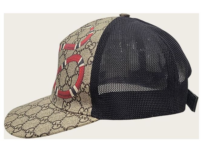 Gucci Canvas Snake Mesh Baseball Cap Braun - Ansicht 2