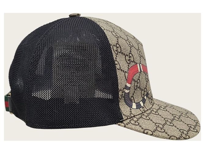 Gucci Canvas Snake Mesh Baseball Cap Braun - Ansicht 3