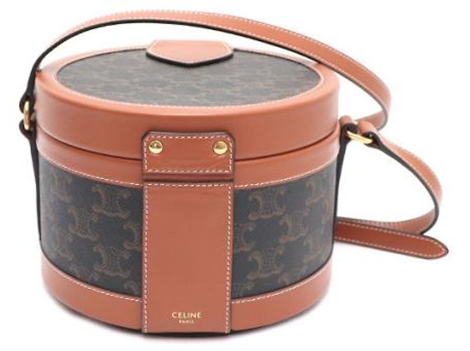 Céline Borsa a Spalla e Borsa a Tracolla Triomphe Brown Medium Tambour Marrone - vista 11