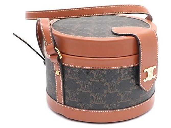 Céline Borsa a Spalla e Borsa a Tracolla Triomphe Brown Medium Tambour Marrone - vista 2