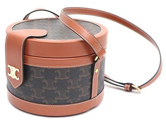 Céline Borsa a Spalla e Borsa a Tracolla Triomphe Brown Medium Tambour Marrone - vista 3