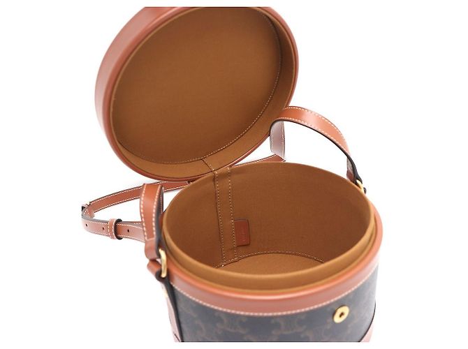 Céline Borsa a Spalla e Borsa a Tracolla Triomphe Brown Medium Tambour Marrone - vista 6