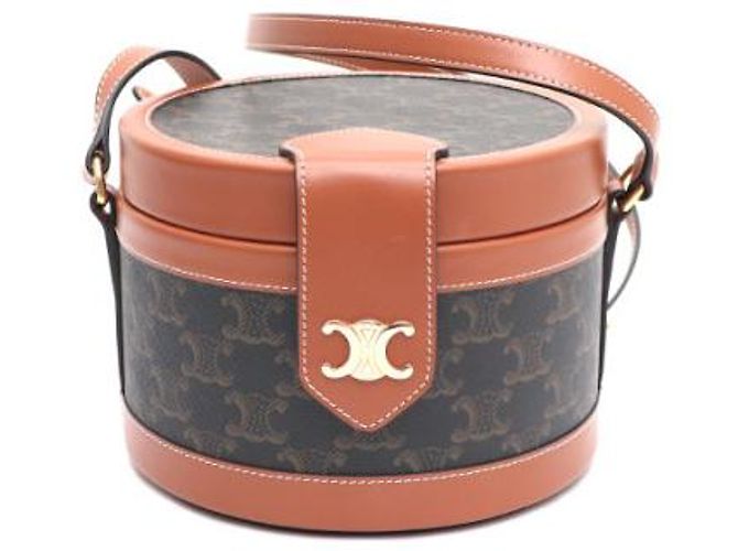 Céline Borsa a Spalla e Borsa a Tracolla Triomphe Brown Medium Tambour Marrone - vista 8