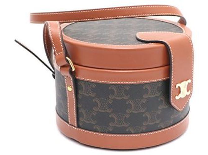 Céline Borsa a Spalla e Borsa a Tracolla Triomphe Brown Medium Tambour Marrone - vista 9