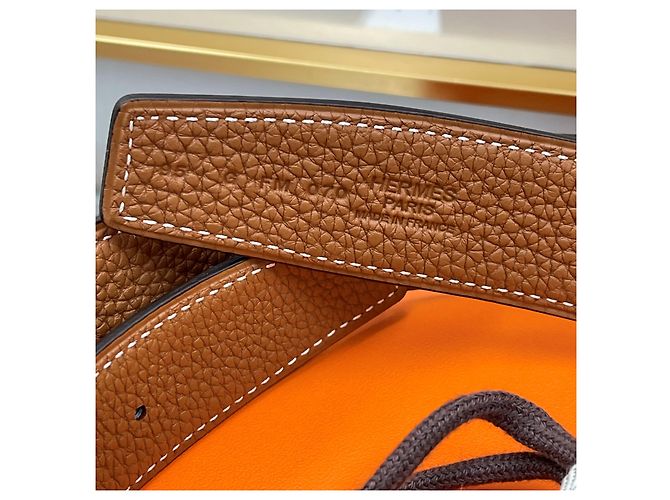 Hermès Cintura Reversibile Nero/Oro Rosa - vista 5