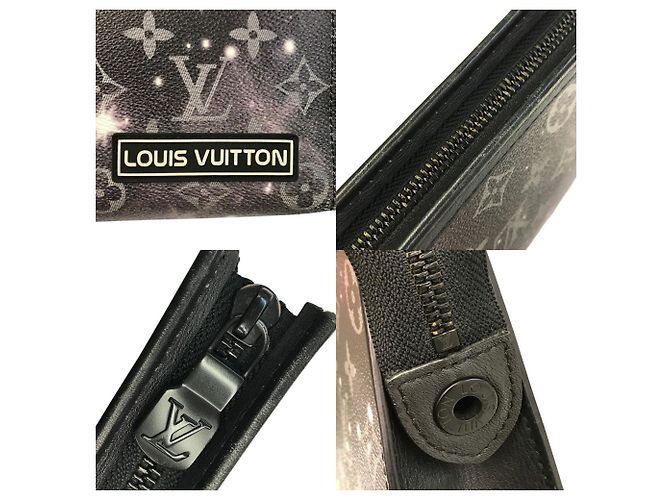 Clutch Louis Vuitton Monogram Galaxy Pochette Voyage MM Marrone Nero - vista 7