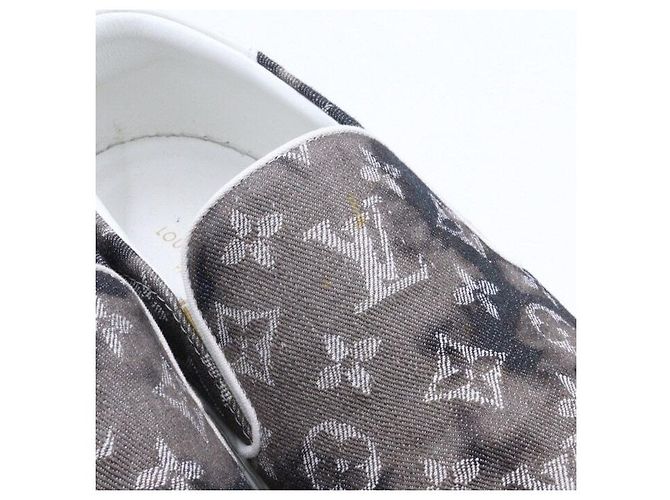 Louis Vuitton Sneaker slip-on in denim monogramma da uomo Marrone - vista 6